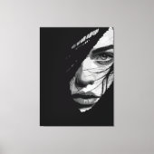 Monochrome geheimnisvolle Portrait Art Leinwanddruck (Vorderseite)