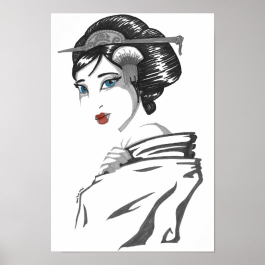 Monochrome Geisha Poster (Vorne)