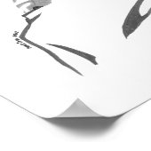 Monochrome Geisha Poster (Ecke)