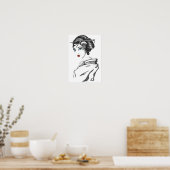Monochrome Geisha Poster (Küche)