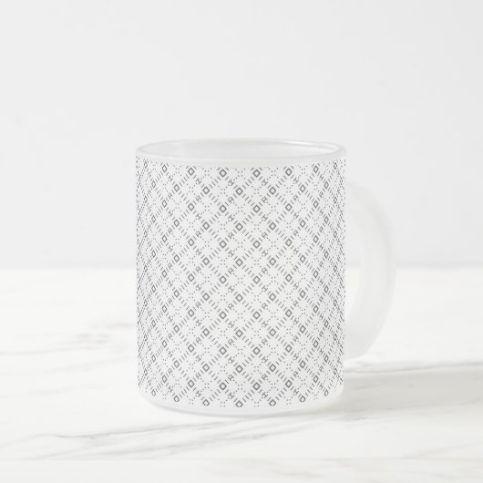 Monochrome Geometric Texture|Seamless Diamond Look Mattglastasse (VorderseiteRechts)