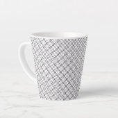 Monochrome Geometric Texture|Seamless Diamond Look Milchtasse (Linke Ecke)
