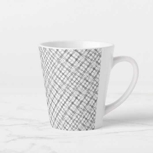 Monochrome Geometric Texture|Seamless Diamond Look Milchtasse (Rechts)