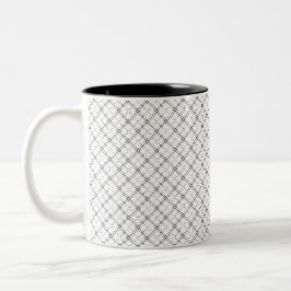 Monochrome Geometric Texture|Seamless Diamond Look Zweifarbige Tasse