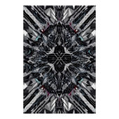 Monochrome Geometrie: Abstrakter polygonaler Nexus Poster (Vorderseite)