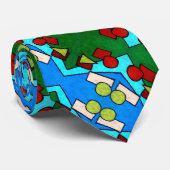 Monochrome Geometrie Krawatte (Gerollt)