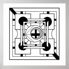 Monochrome Geometrie, Minimalistische Abstrakte Ge Poster