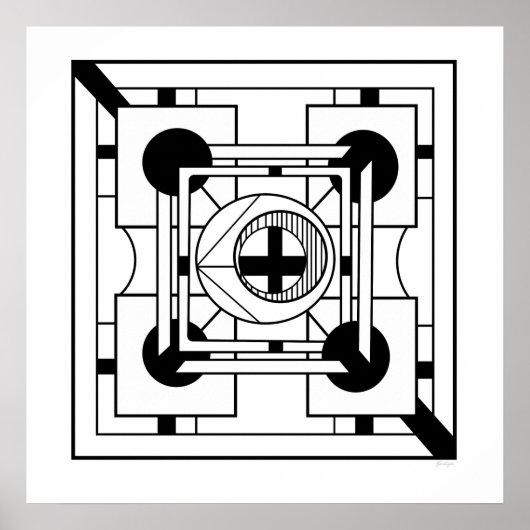 Monochrome Geometrie, Minimalistische Abstrakte Ge Poster (Vorne)