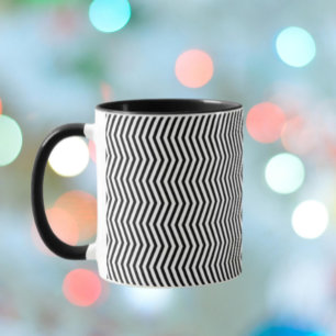 Monochrome geometrische Linien Kombi-Tasse Tasse
