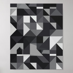 Monochrome geometrische Muster mit dreieckiger For Poster