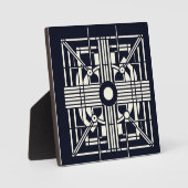 Monochrome geometrische Symmetrie - Abstrakte Lini Fotoplatte (Vorderseite)