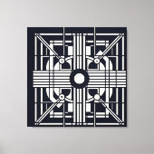 Monochrome geometrische Symmetrie - Abstrakte Lini Leinwanddruck (Vorderseite)