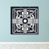 Monochrome geometrische Symmetrie - Abstrakte Lini Leinwanddruck (Insitu (Holzboden))