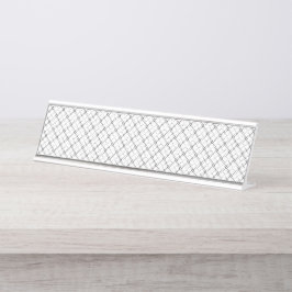 Monochrome geometrische Textur|Nahtloser Diamant-L Schreibtischnamensplakette