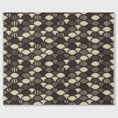 Monochrome geometrische Wellenmuster Geschenkpapier (Flach)