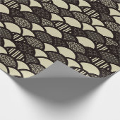 Monochrome geometrische Wellenmuster Geschenkpapier (Ecke)