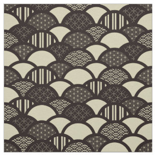 Monochrome geometrische Wellenmuster Stoff