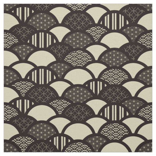 Monochrome geometrische Wellenmuster Stoff (Muster)