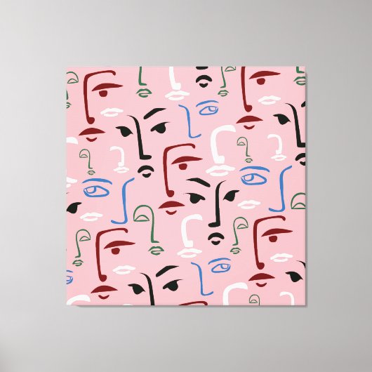 Monochrome Gesichter Leinwanddruck (Vorderseite)