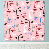 Monochrome Gesichter Leinwanddruck (Insitu (Holzboden))