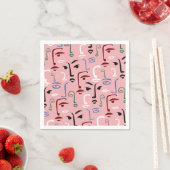 Monochrome Gesichter Serviette (Beispiel)