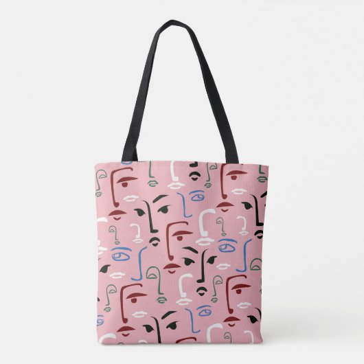 Monochrome Gesichter Tasche (Rückseite)