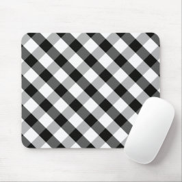 Monochrome Gingham Mousepad