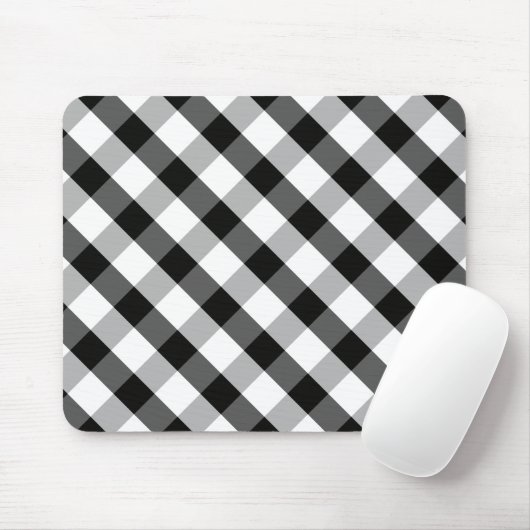 Monochrome Gingham Mousepad (Mit Mouse)