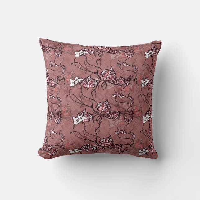 “Monochrome Ginkgo Grace Throw Pillow” 🌿✨ Kissen (Vorderseite)