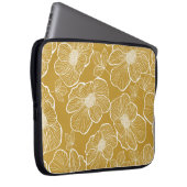 Monochrome goldene Blüte: Abstrakt nahtlos Laptopschutzhülle (Vorne Rechts)