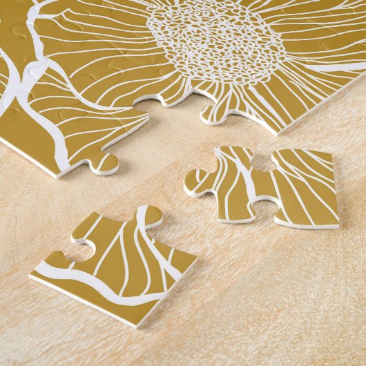 Monochrome goldene Blüte: Abstrakt nahtlos Puzzle (Seite)