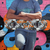 Monochrome Graffiti & Orange 'Ride Fast Live Free' Skateboard