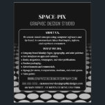 Monochrome Grafik, Grafik-Designer-Werbung Flyer<br><div class="desc">Monochrome grafische,  grafische Designer-Werbe-Flyer des Visitenkartenspeichers.</div>