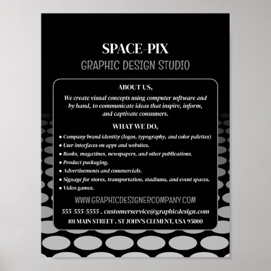 Monochrome Grafik, Grafik-Designer-Werbung Poster (Vorne)