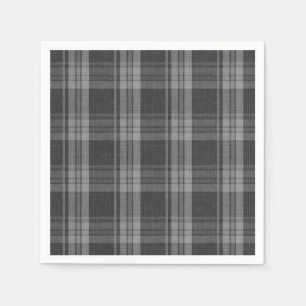 Monochrome grau geprüft serviette