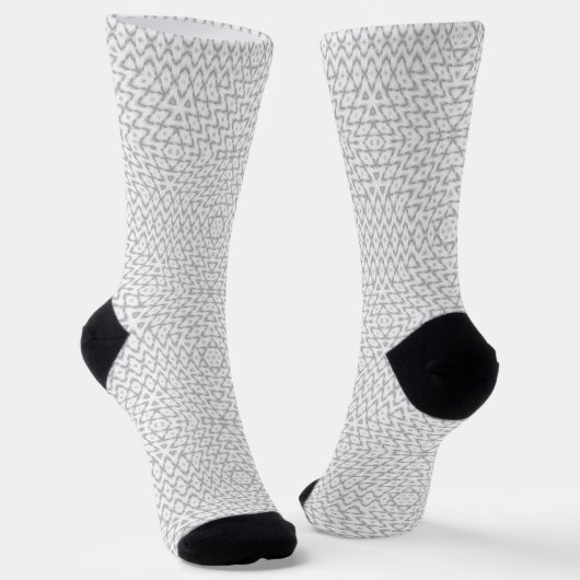 Monochrome, grau und weiß, geometrisch socken (Gewinkelt)