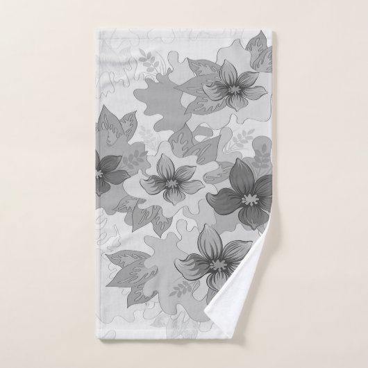 Monochrome graue Blume Handtuch (Handtuch)