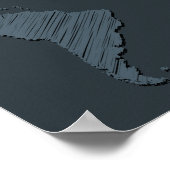 Monochrome graue Minimalistische Weltkarte Poster (Ecke)