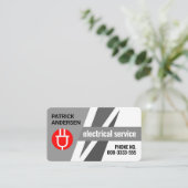 Monochrome graue Power Pfeile Elektrischer Visitenkarte (Stehend Vorderseite)