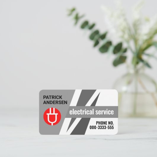 Monochrome graue Power Pfeile Elektrischer Visitenkarte (Stehend Vorderseite)