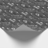 Monochrome graue rustikale Kamerasymbole Twinkle L Geschenkpapier (Ecke)