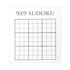 Monochrome Graue und weiße 9x9-Sudoku-Vorlage Notizblock