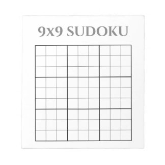 Monochrome Graue und weiße 9x9-Sudoku-Vorlage Notizblock