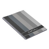 MONOCHROME GRAUEN FARBSTRIPE LINIE PATTERNAME NOTIZBLOCK (Rechte Seite)