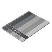 MONOCHROME GRAUEN FARBSTRIPE LINIE PATTERNAME NOTIZBLOCK (Linke Seite)
