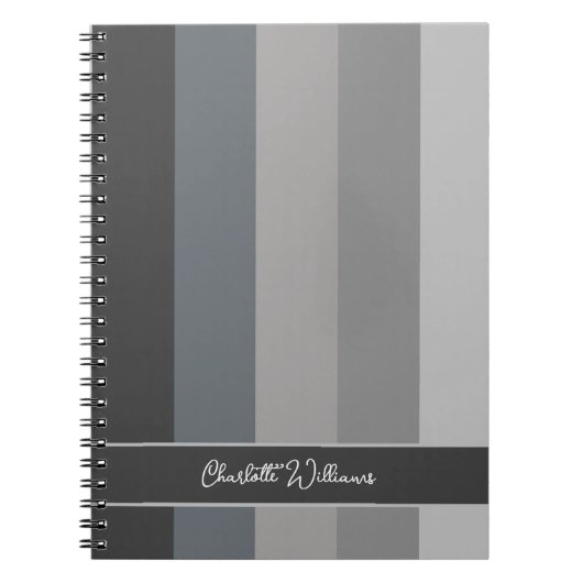 MONOCHROME GRAUEN FARBSTRIPE LINIE PATTERNAME NOTIZBLOCK (Vorderseite)