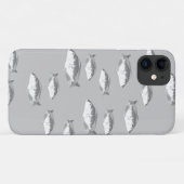 Monochrome grauer Fisch Case-Mate iPhone Hülle (Rückseite (Horizontal))