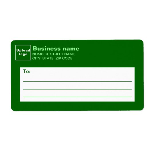 Monochrome Green Business Shipping Label (Vorne)