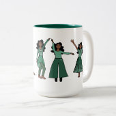 Monochrome Green Dancer #1 Zweifarbige Tasse (VorderseiteRechts)