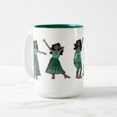 Monochrome Green Dancer #1 Zweifarbige Tasse (Vorderseite Links)